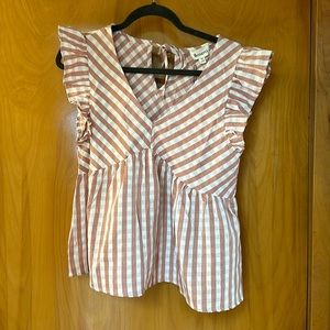 Gingham pattern top